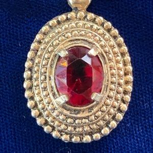 Vintage Sarah Coventry Gold Red Necklace